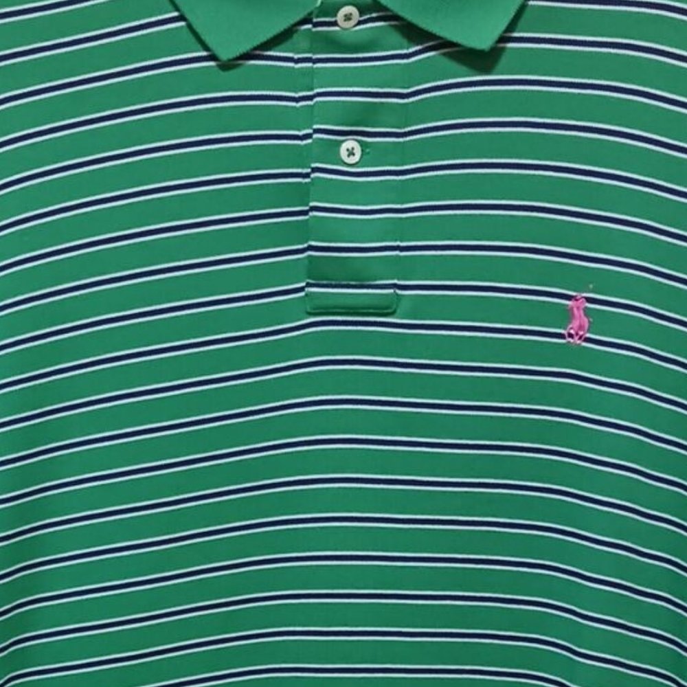 Polo (Ralph Lauren)-(Green/Black)-(Stripe)-(Pre-owned)-(Size L)-$30.00 - Picture 3 of 4
